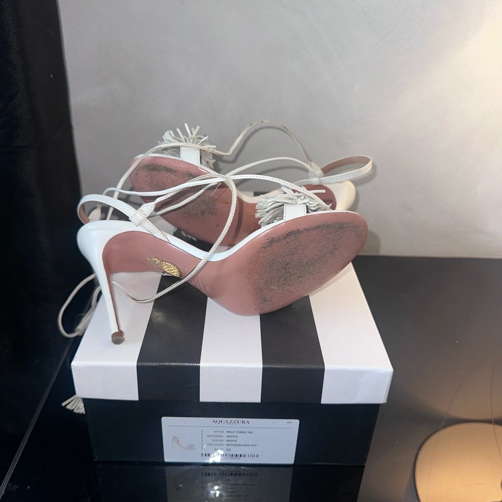 Aquazzura White Fringe Women's Shoes - Picture 3 of 3